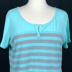 Lilu Striped Round Neck Shirt J313